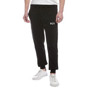 Boy London Mens Jersey Tailored Zip Trouser, Black